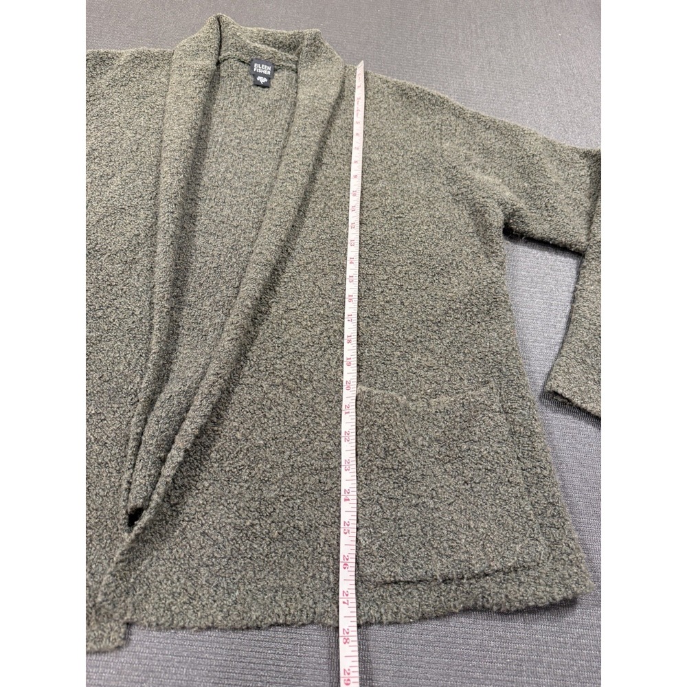 Eileen Fisher Cardigan Sweater Open Front Pockets Women's L Wool Cashmere Blend - Picture 3 of 5